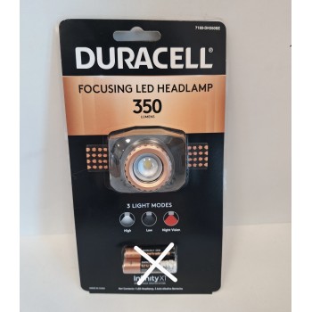 Kosmetinis defektas Duracell Focusing Led Headlamp 350 Lumens prožektorius ant galvos 